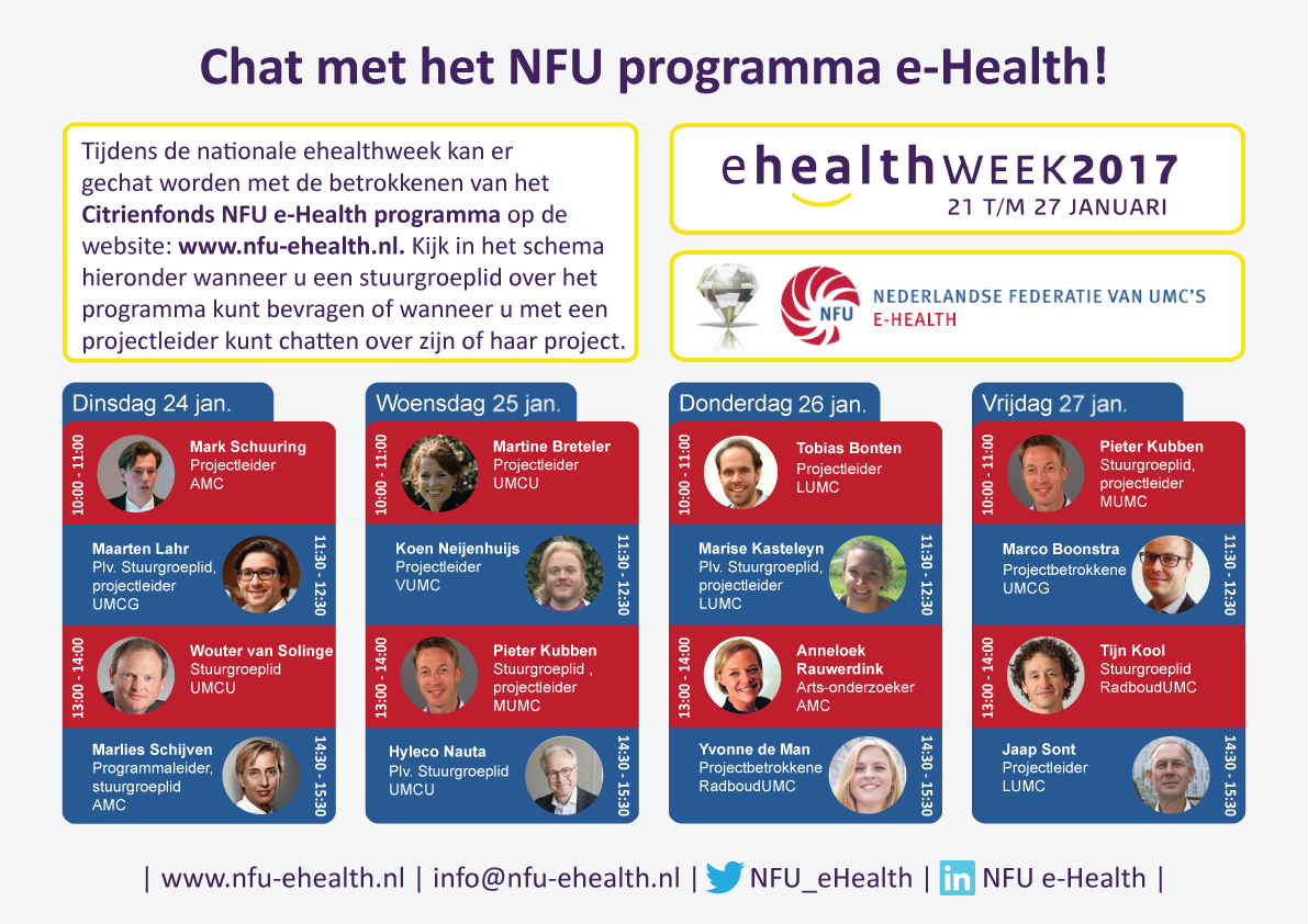 Chat met het NFU programma e-Health!